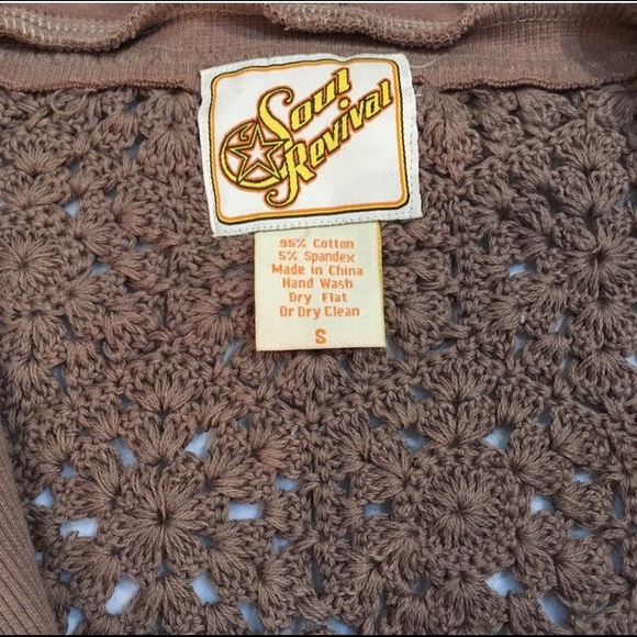 🎉2XHP🎉Soul Revival Crochet & Leather Zip Jacket - Picture 4 of 4